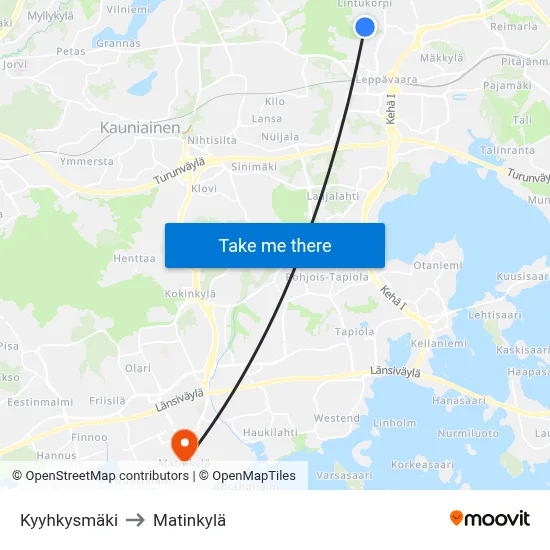 Dove Hill to Matinkyla map