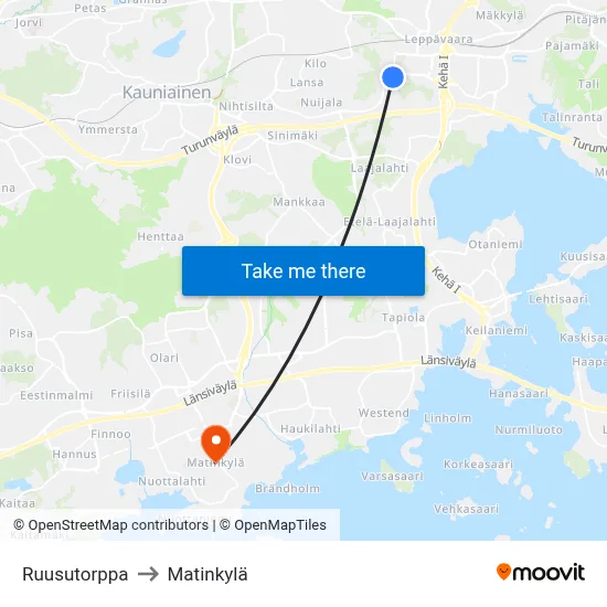 Rose Estate to Matinkyla map