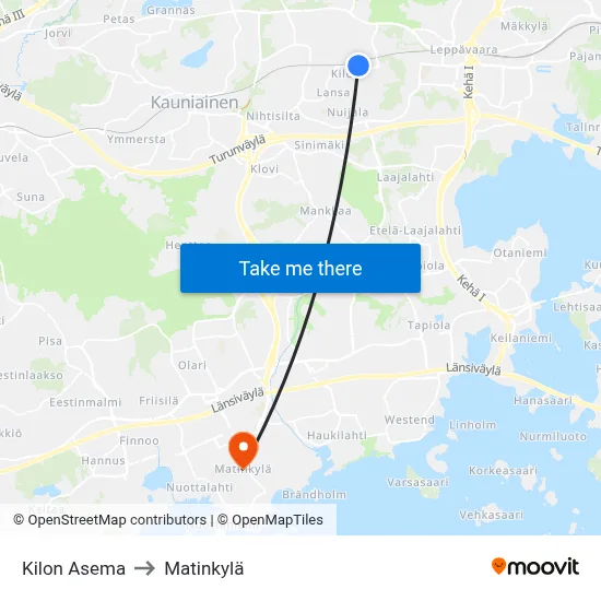 Kilo Station to Matinkyla map