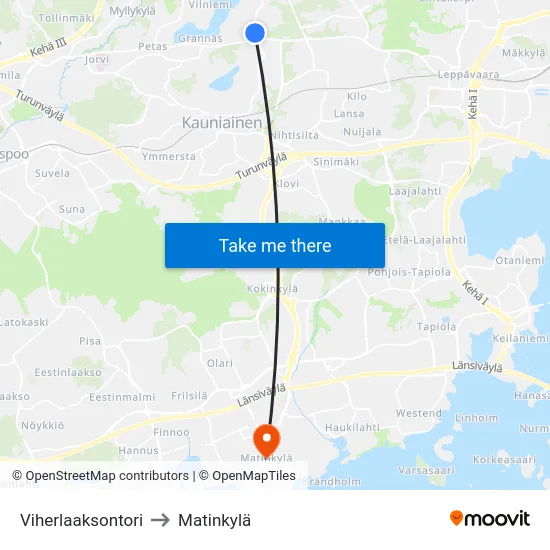 Viherlaaksontori to Matinkylä map
