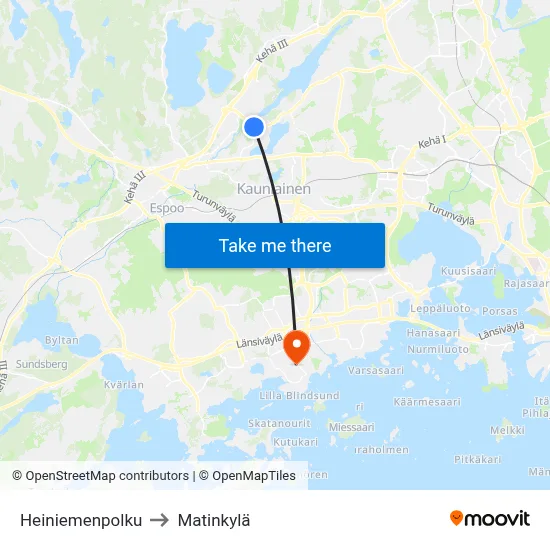 Heiniemi Path to Matinkyla map