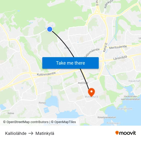 Spring Rock to Matinkyla map