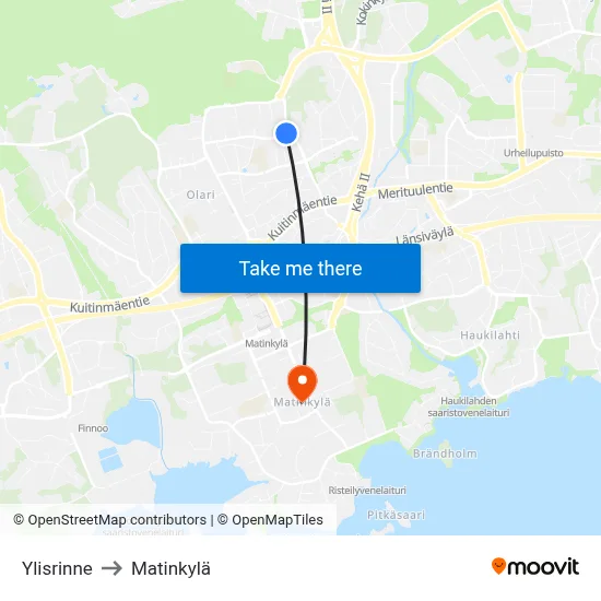 Upper Slope to Matinkyla map