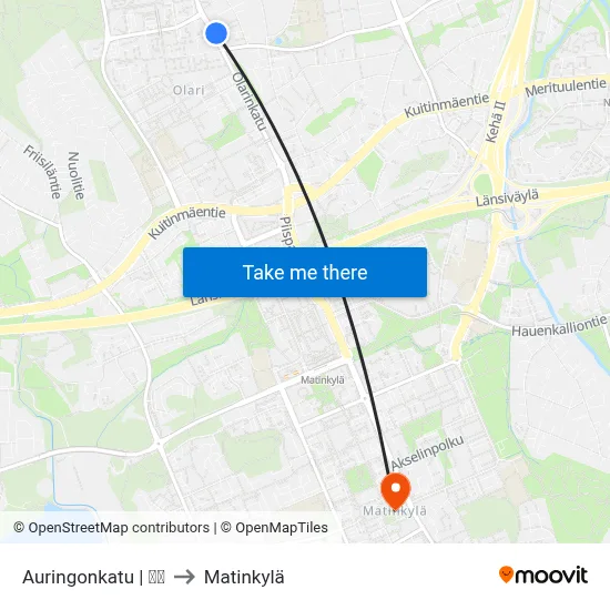 Auringonkatu | 🛒🍽 to Matinkyla map