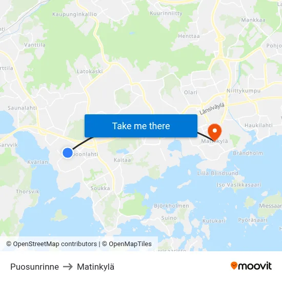 Boatswain's Slope to Matinkyla map