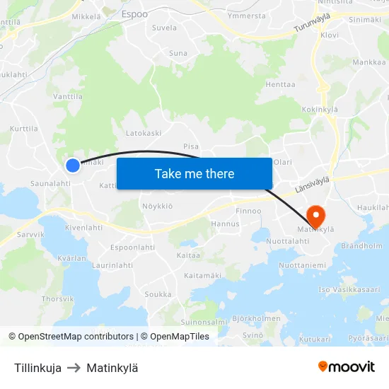 Tillin Alley to Matinkyla map