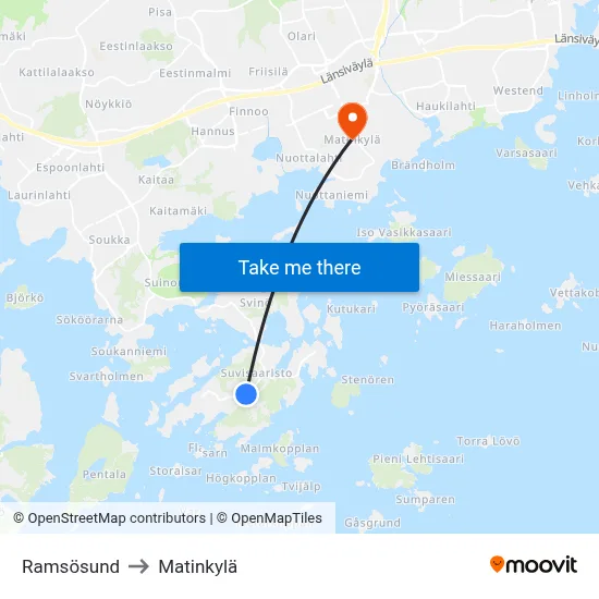 Ramsösund to Matinkylä map
