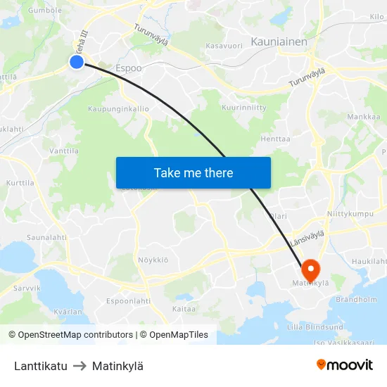 Coin Street to Matinkyla map