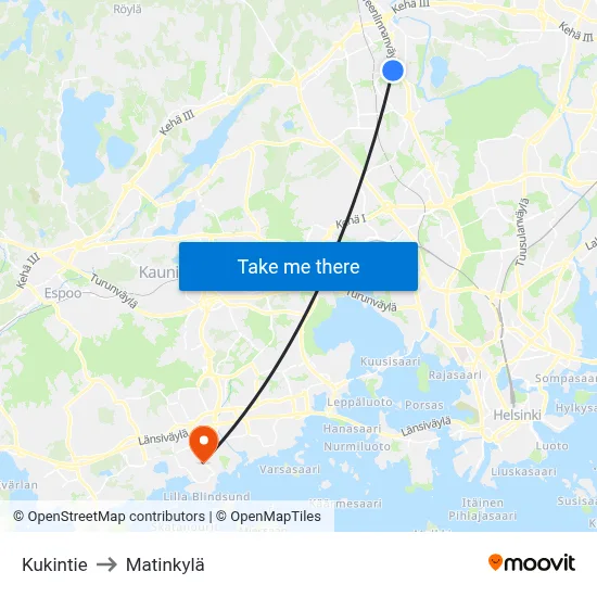 Kukin Road to Matinkyla map