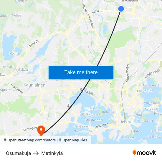 Osumakuja to Matinkylä map