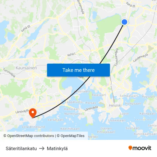 Säteritila Street to Matinkyla map