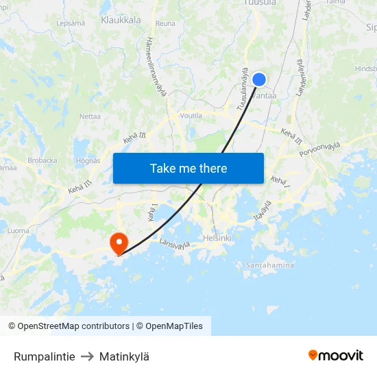 Rumpalintie Road to Matinkyla map