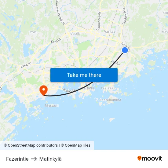 Fazer Road to Matinkyla map