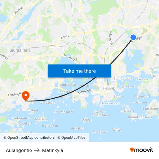 Aulangontie Road to Matinkyla map