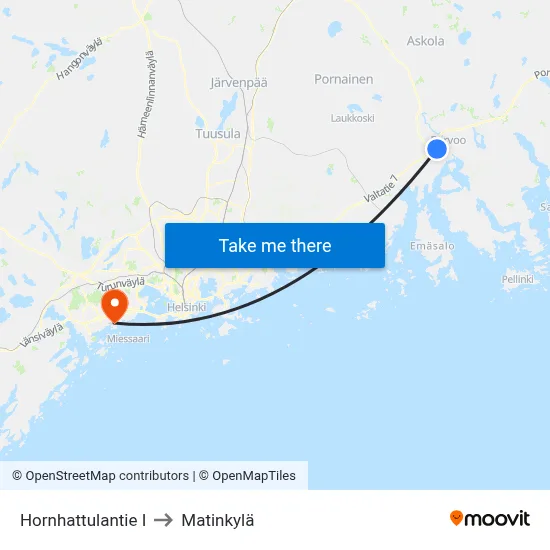Hornhattula Road E to Matinkyla map