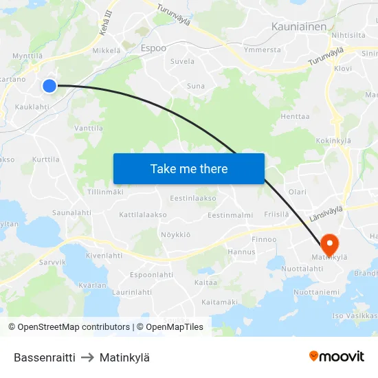 Basse Path to Matinkyla map
