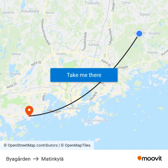 Village Farm to Matinkyla map
