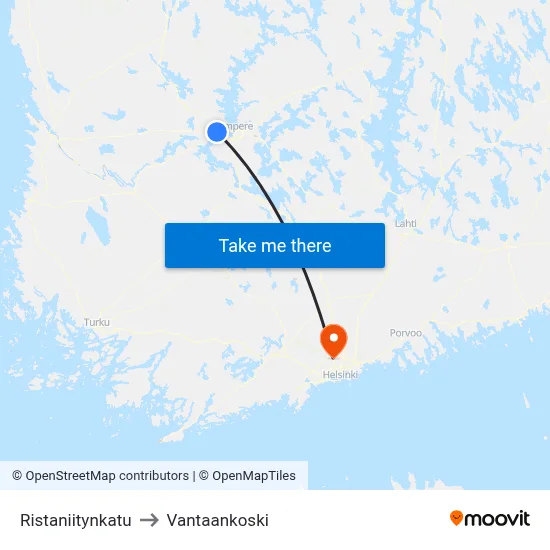 Ristaniitynkatu to Vantaankoski map