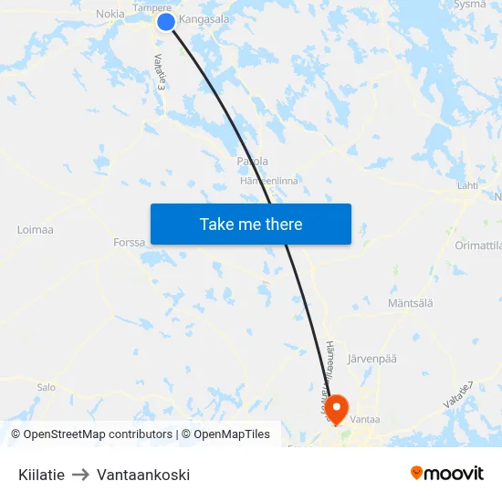 Wedge Road to Vantaankoski map