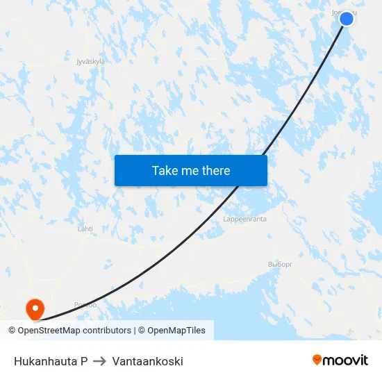 Hukanhauta North to Vantaankoski map