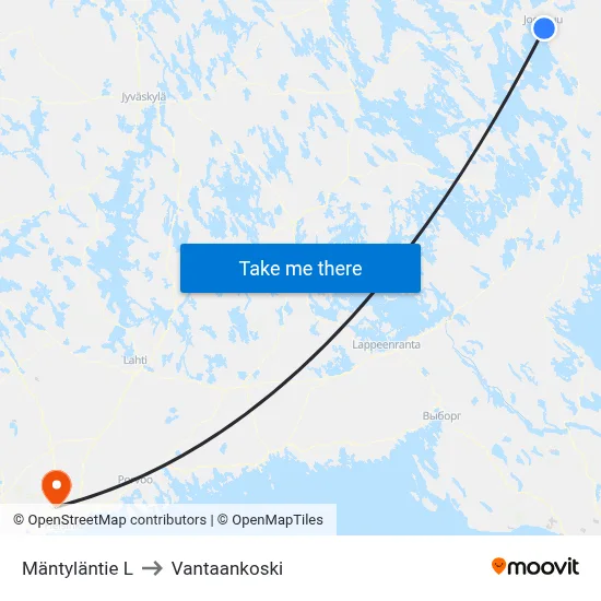 Mäntyläntie West to Vantaankoski map