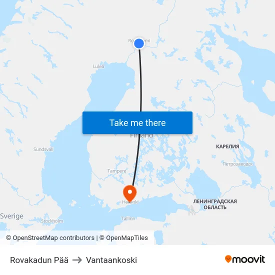 Rovakatu End to Vantaankoski map