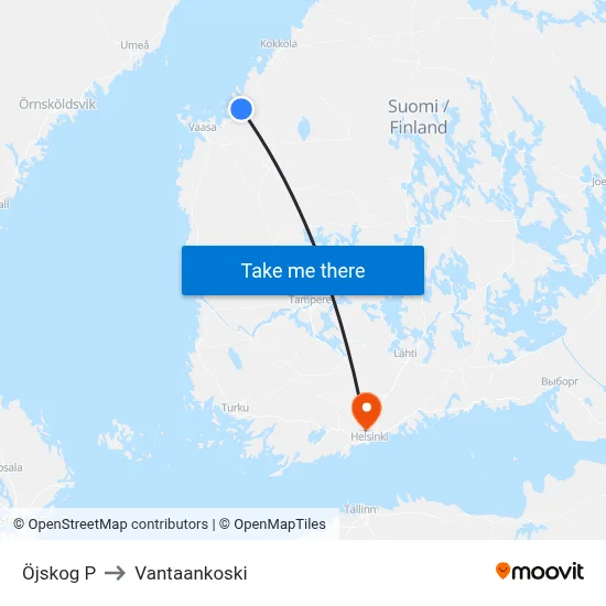 Öjskog N to Vantaankoski map