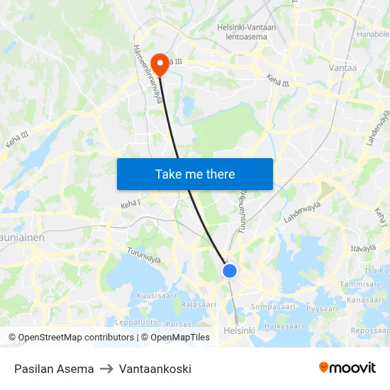 Pasilan Asema | 🚆🛍🏨 to Vantaankoski map