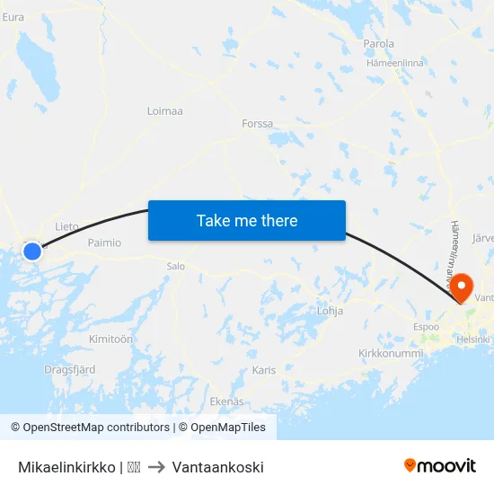 Mikaelinkirkko | ⛪🌳 to Vantaankoski map