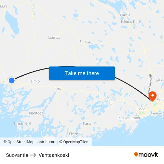 Suovantie to Vantaankoski map