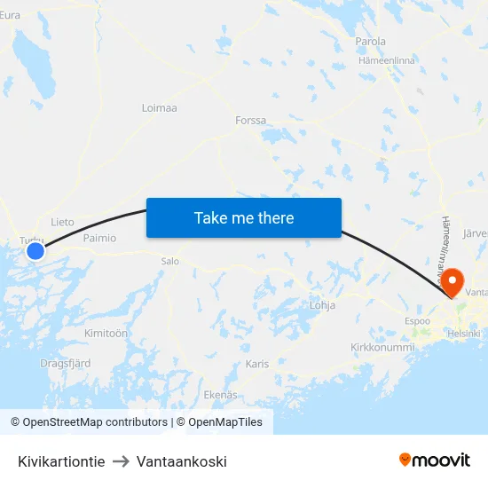Kivikartiontie to Vantaankoski map