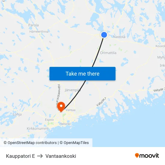 Market Square S to Vantaankoski map