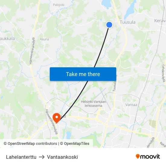 Lahela Pearl to Vantaankoski map