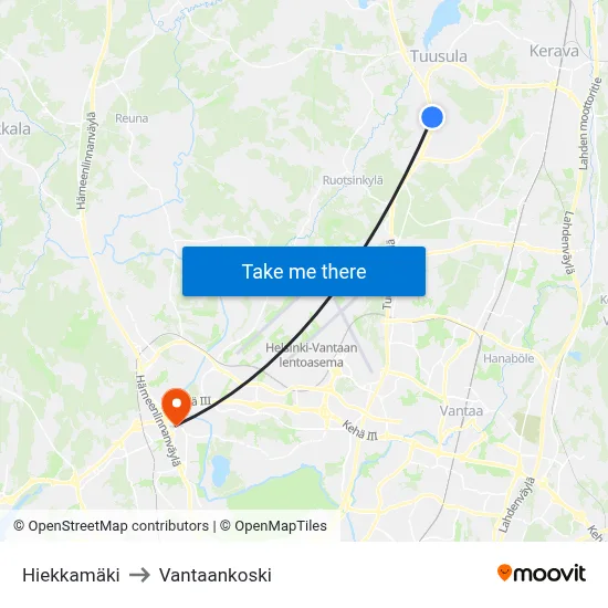 Sand Hill to Vantaankoski map