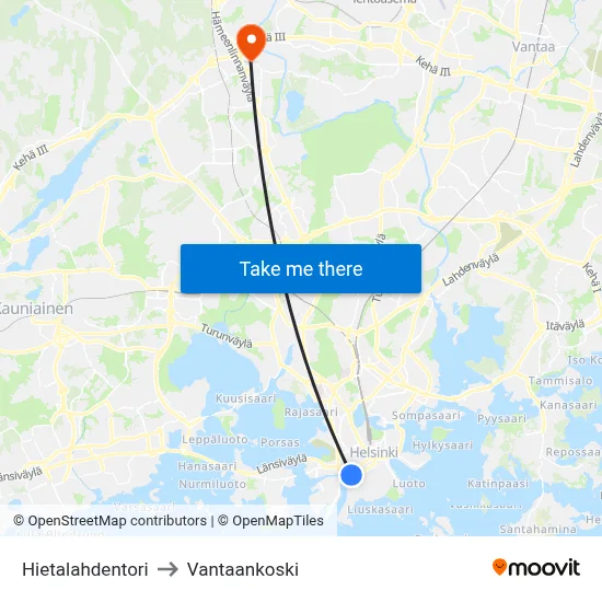 Hietalahti Square to Vantaankoski map