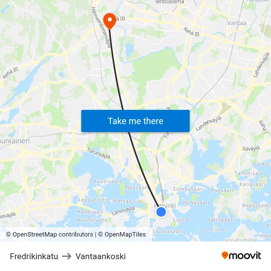 Fredrick Street to Vantaankoski map