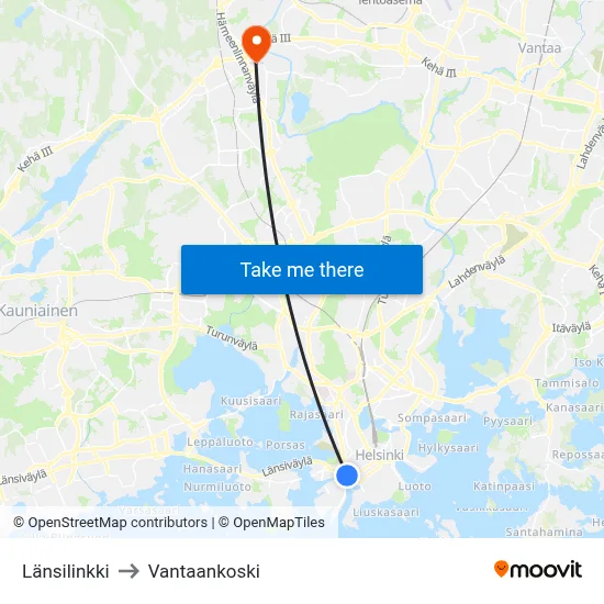 West Link to Vantaankoski map