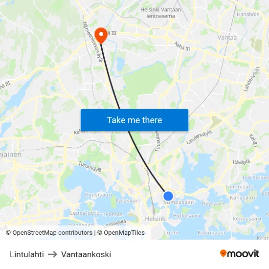 Bird Bay to Vantaankoski map