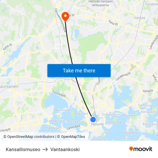 National Museum to Vantaankoski map