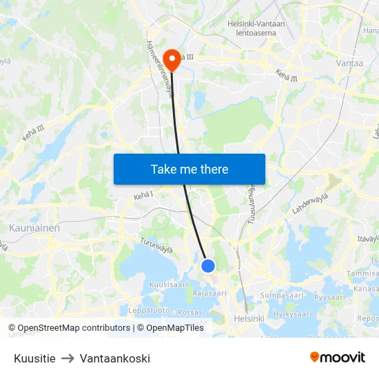 Spruce Road to Vantaankoski map