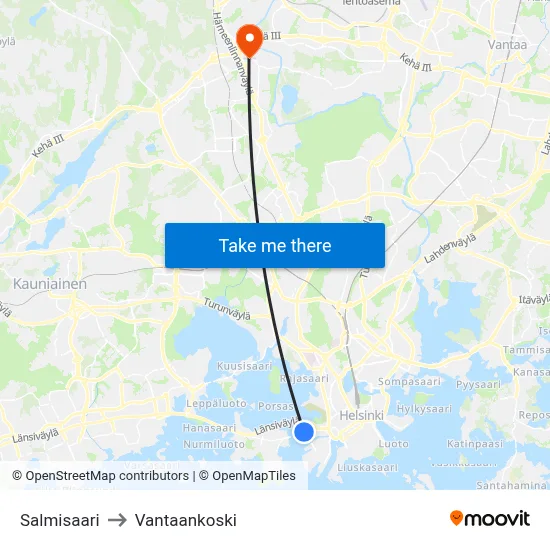 Salmisaari to Vantaankoski map