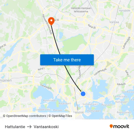 Hattula Road to Vantaankoski map