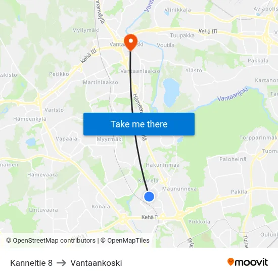 8 Kannel Road to Vantaankoski map