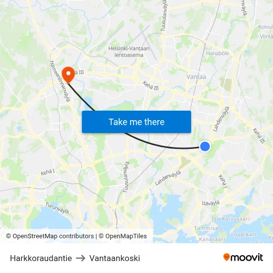 Iron Works Road to Vantaankoski map
