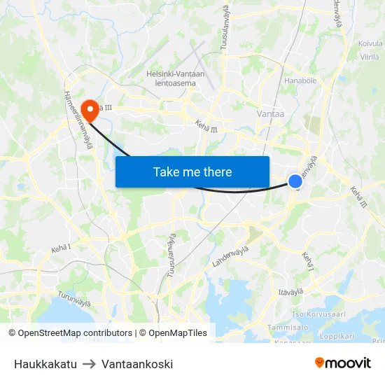Hawk Street to Vantaankoski map