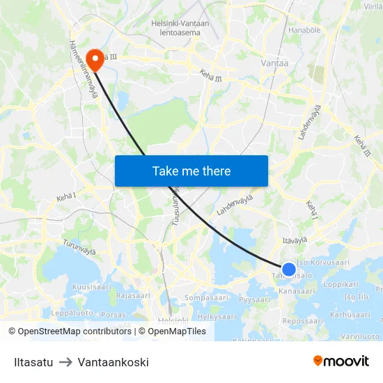 Evening Story to Vantaankoski map