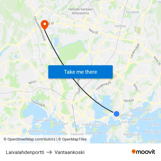 Laivalahdenportti 🏢🛒 to Vantaankoski map