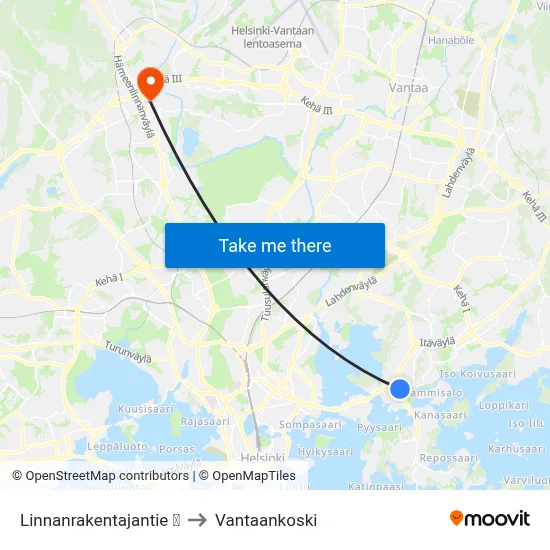 Linnanrakentajantie 🏢 to Vantaankoski map