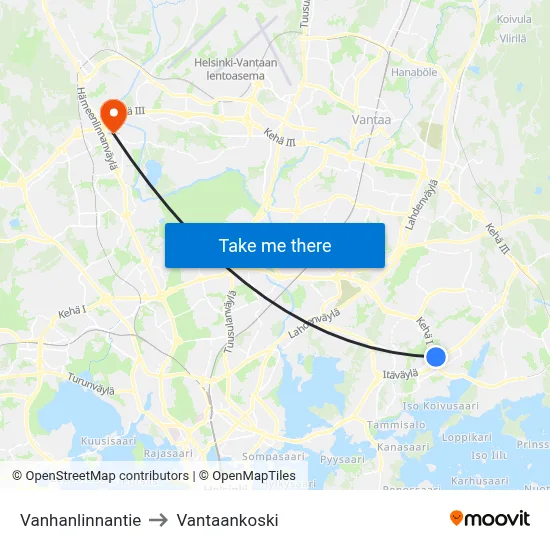 Old Castle Road to Vantaankoski map