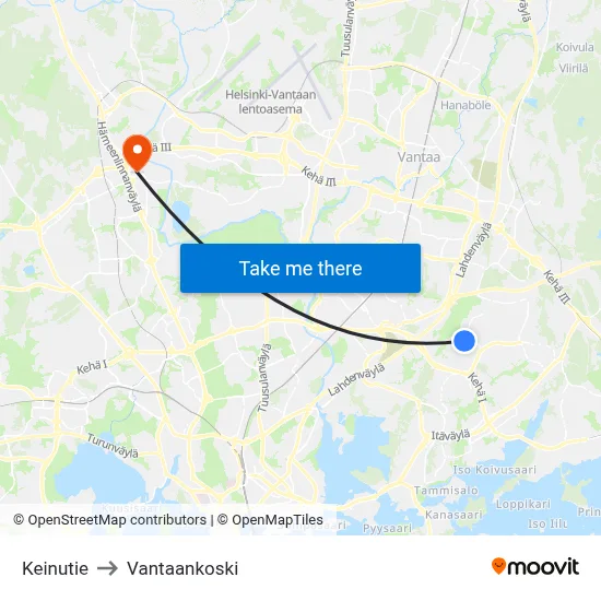 Swing Road to Vantaankoski map
